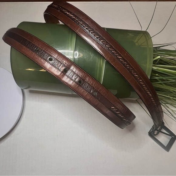 Mezlan Belt Made in Spain Leather Size 38 - Picture 2 of 16